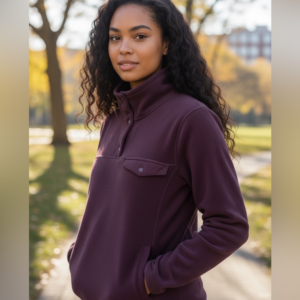 32 Degrees Fleece Pullover NWT Boysenberry  Soft Stretch Warmth Medium